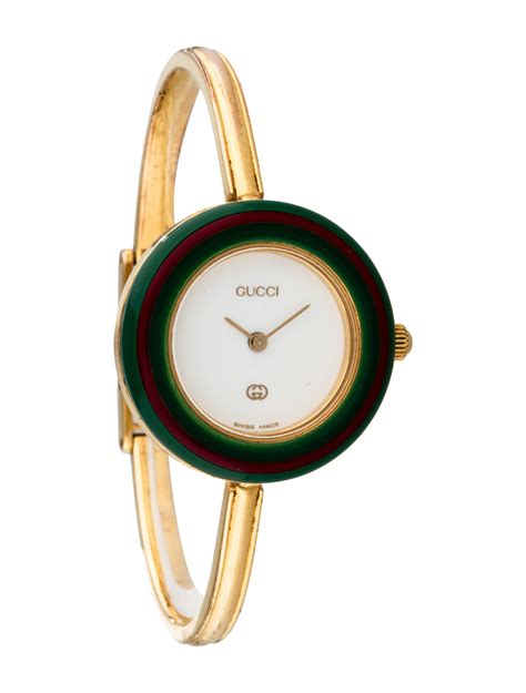 price authentic gucci bezel watch|gucci watch with colored bezels.